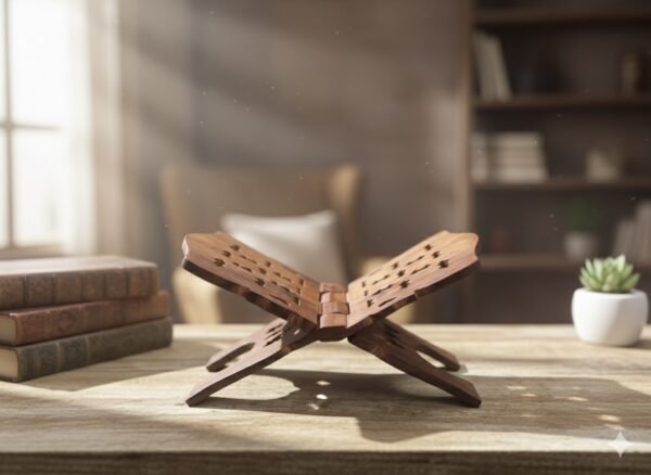 Handcrafted Carved Wooden Book Stand (Rehal)